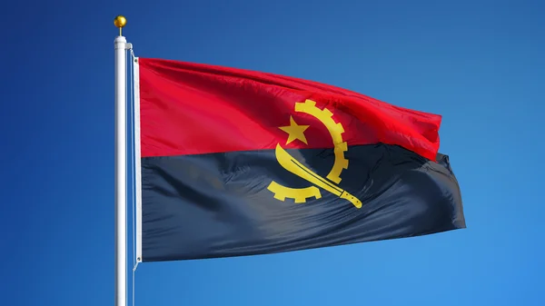 Bandiera Angola, isolata con percorso di ritaglio trasparenza canale alfa — Foto Stock