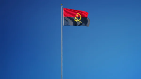 Bandeira de Angola, isolada com transparência de canal alfa de via de recorte — Fotografia de Stock