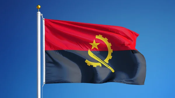 Bandiera Angola, isolata con percorso di ritaglio trasparenza canale alfa — Foto Stock