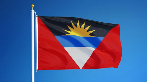 Bandiera Antigua e Barbuda, isolata con trasparenza del canale alfa del percorso di ritaglio — Foto Stock