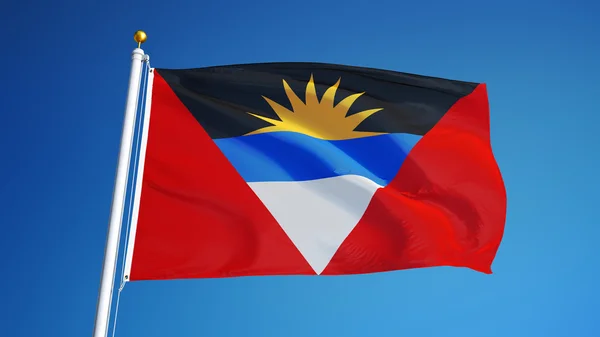 Vlag van Antigua en Barbuda, geïsoleerd met uitknippad alfakanaal transparantie — Stockfoto