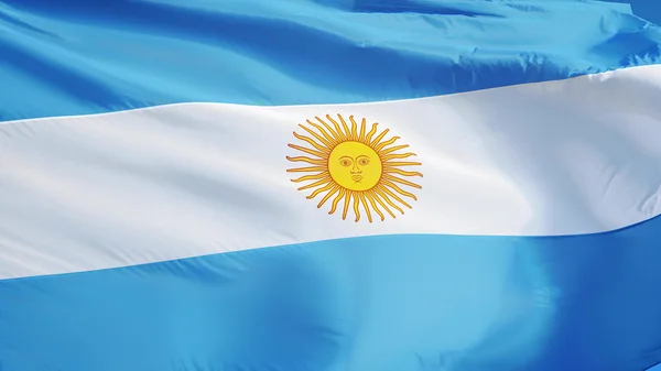 Bandera Argentina, aislada con ruta de recorte transparencia canal alfa — Foto de Stock