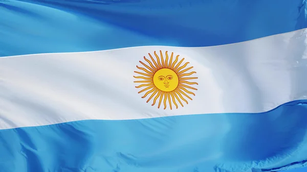 Bandera Argentina, aislada con ruta de recorte transparencia canal alfa — Foto de Stock