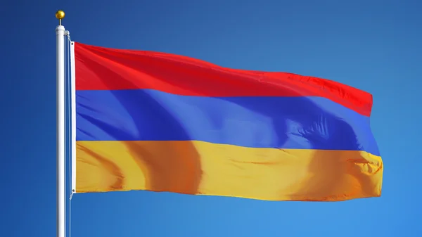 Armenia flag, isoliert mit clipping path alpha channel transparent — Stockfoto