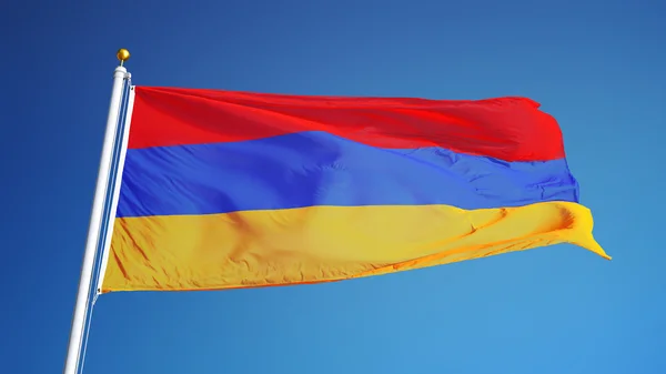 Ermenistan bayrağı, kırpma yolu alfa kanal şeffaflık ile izole — Stok fotoğraf