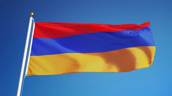 Armenia flag, isoliert mit clipping path alpha channel transparent — Stockfoto