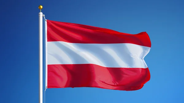 Bandera de Austria, aislada con ruta de recorte transparencia del canal alfa —  Fotos de Stock