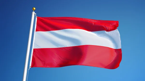 Ausztria zászlaja, izolált Vágógörbe alfa-csatorna átlátszósága — Stock Fotó