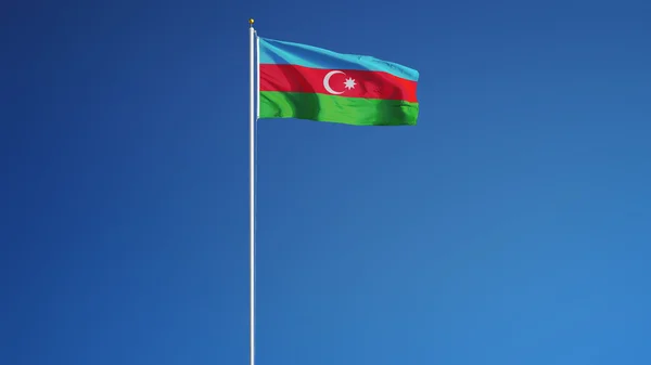 Azerbajdzsán zászló, izolált Vágógörbe alfa-csatorna átláthatóság — Stock Fotó