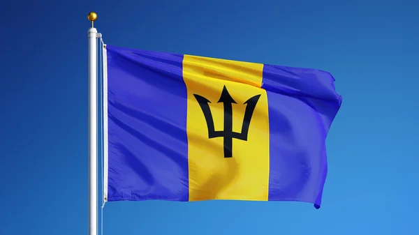 Vlag van Barbados, geïsoleerd met uitknippad alfakanaal transparantie — Stockfoto