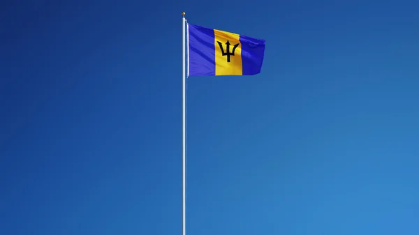 Barbados Flagge, isoliert mit Clipping-Pfad Alpha-Kanal Transparenz — Stockfoto