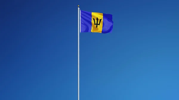 Barbados flag, isolated with clipping path alpha channel transparency — Stock Photo, Image