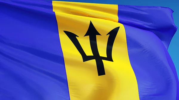 Barbados bayrağı, kırpma yolu alfa kanal saydamlığı ile izole — Stok fotoğraf