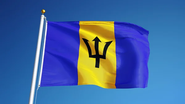 Barbados flagga, isolerad med urklippsbana alfakanal genomskinlighet — Stockfoto