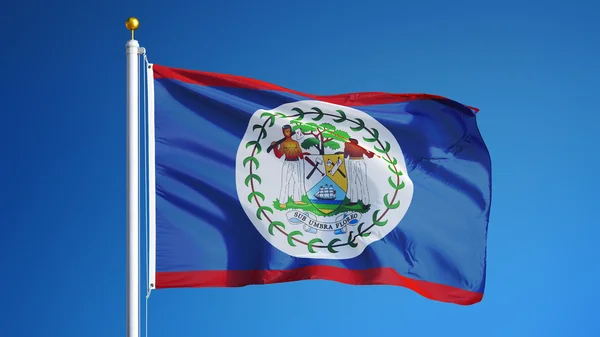 Belize flagga, isolerad med urklippsbana alfakanal genomskinlighet — Stockfoto