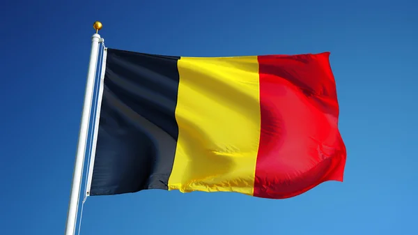 Σημαία Βελγίου, απομονωμένη με διαφάνεια διαδρομής αποκοπής άλφα κανάλι — Φωτογραφία Αρχείου