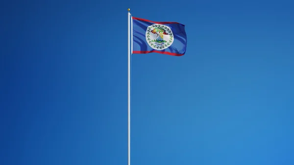 Bandiera Belize, isolata con trasparenza del canale alfa del percorso di ritaglio — Foto Stock