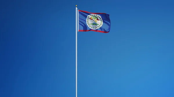 Belize flagga, isolerad med urklippsbana alfakanal genomskinlighet — Stockfoto