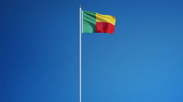 Bandeira do Benim, isolada com transparência de canal alfa de caminho de recorte — Fotografia de Stock