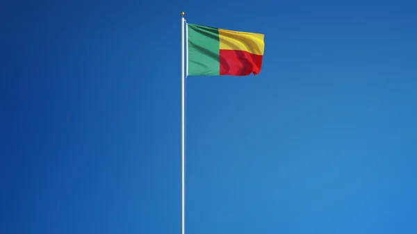 Bandeira do Benim, isolada com transparência de canal alfa de caminho de recorte — Fotografia de Stock