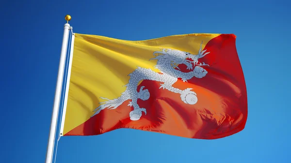 Σημαία Μπουτάν, απομονωμένη με διαδρομή αποκοπής άλφα κανάλι διαφάνεια — Φωτογραφία Αρχείου