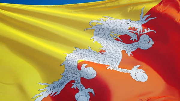 Bhutan flagga, isolerad med urklippsbana alfakanal genomskinlighet — Stockfoto
