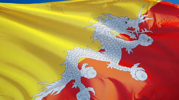 Bandeira do Butão, isolada com transparência do canal alfa do caminho de recorte — Fotografia de Stock
