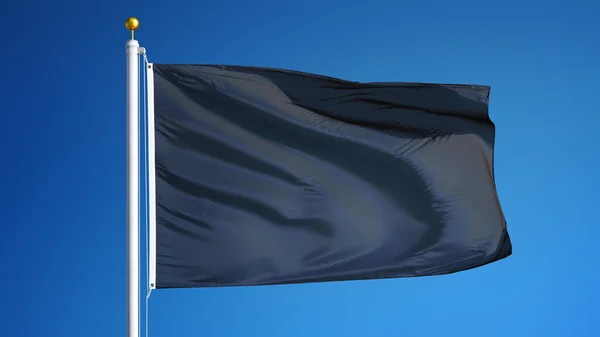 Koyu siyah bayrak, kırpma yolu alfa kanal saydamlığı ile izole — Stok fotoğraf