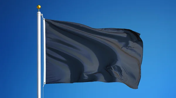 Σκοτεινή μαύρη σημαία, απομονωμένη με διαφάνεια διαδρομής αποκοπής άλφα καναλιού — Φωτογραφία Αρχείου