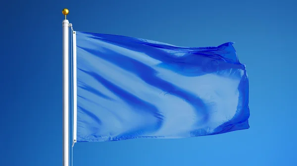 Ljusblå flagga, isolerad med urklippsbana alfakanal genomskinlighet — Stockfoto