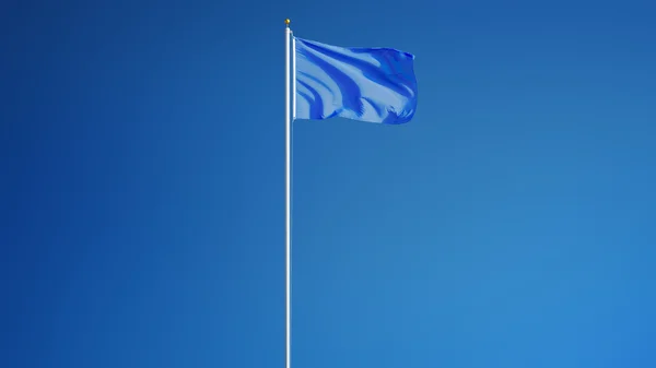 Světle modrá vlajka, izolovaná s ořezovou cestou průhlednost alfa kanálu — Stock fotografie