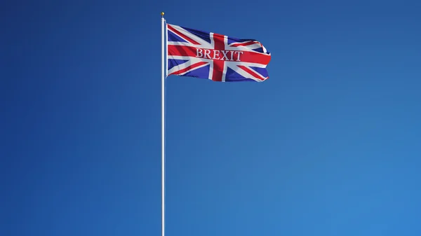 Bandera Brexit de Gran Bretaña, aislada con transparencia de canal alfa de ruta de recorte — Foto de Stock