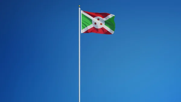 Burundská vlajka, izolovaná s ořezovou cestou průhlednost alfa kanálu — Stock fotografie