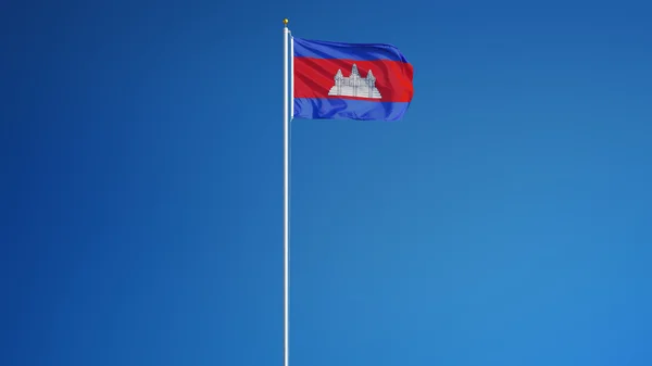 Kambodja flagga, isolerad med urklippsbana alfakanal genomskinlighet — Stockfoto