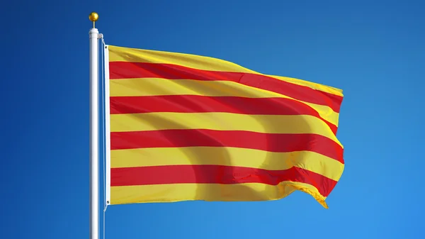 Bandeira da Catalunha, isolada com transparência do canal alfa do caminho de recorte — Fotografia de Stock