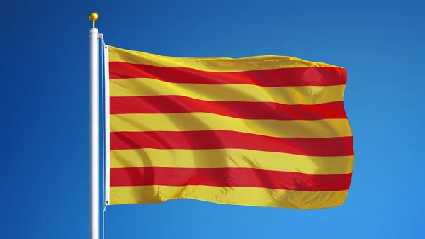 Bandera Catalunya, aislada con ruta de recorte alfa transparencia del canal — Foto de Stock