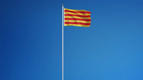 Bandeira da Catalunha, isolada com transparência do canal alfa do caminho de recorte — Fotografia de Stock