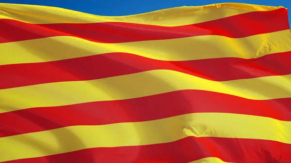 Bandeira da Catalunha, isolada com transparência do canal alfa do caminho de recorte — Fotografia de Stock