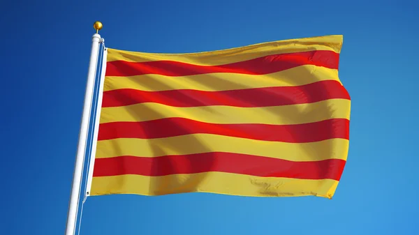 Bandera Catalunya, aislada con ruta de recorte alfa transparencia del canal — Foto de Stock