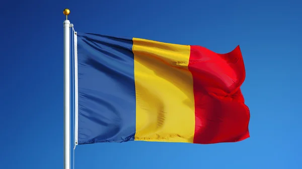 Bandeira do Chade, isolada com transparência de canal alfa de caminho de recorte — Fotografia de Stock