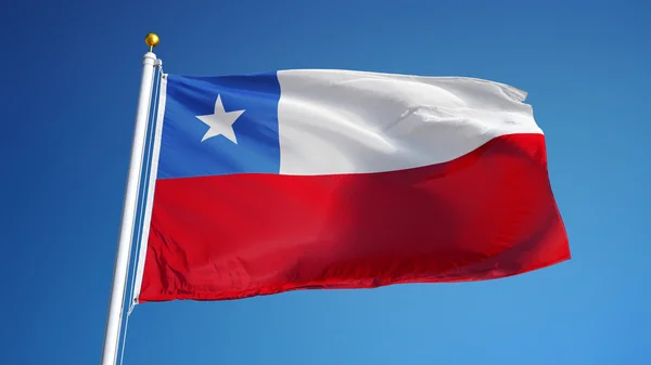 Bandeira do Chile, isolada com transparência de canal alfa de caminho de recorte — Fotografia de Stock