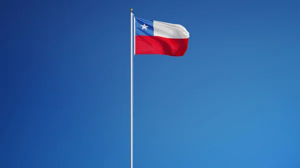 Bandeira do Chile, isolada com transparência de canal alfa de caminho de recorte — Fotografia de Stock