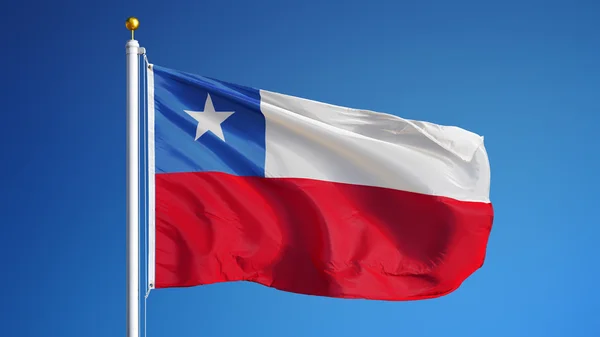 Bandeira do Chile, isolada com transparência de canal alfa de caminho de recorte — Fotografia de Stock