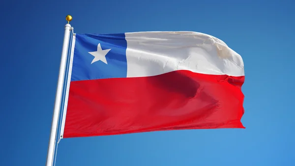 Bandeira do Chile, isolada com transparência de canal alfa de caminho de recorte — Fotografia de Stock