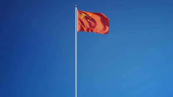 Čínská vlajka, izolovaná s ořezovou cestou průhlednost alfa kanálu — Stock fotografie