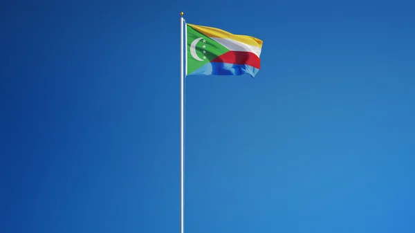Bandera Comoras, aislada con ruta de recorte transparencia canal alfa — Foto de Stock