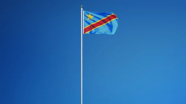 Bandera de la República Democrática del Congo, aislada con transparencia del canal alfa de la ruta de recorte —  Fotos de Stock