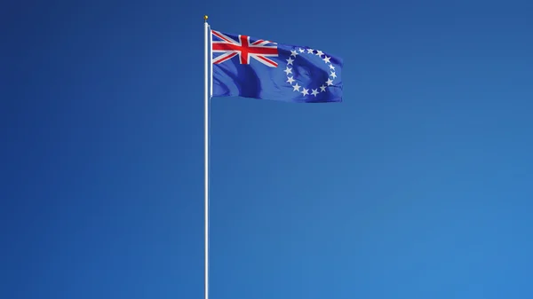 Flaga Wysp Cooka, na białym tle z clipping path kanał alfa przezroczystości — Zdjęcie stockowe