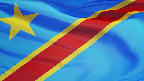 Repubblica Democratica del Congo bandiera, isolato con percorso di ritaglio trasparenza canale alfa — Foto Stock