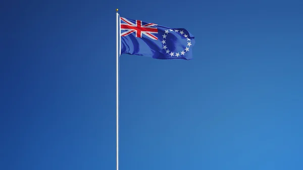 Flaga Wysp Cooka, na białym tle z clipping path kanał alfa przezroczystości — Zdjęcie stockowe